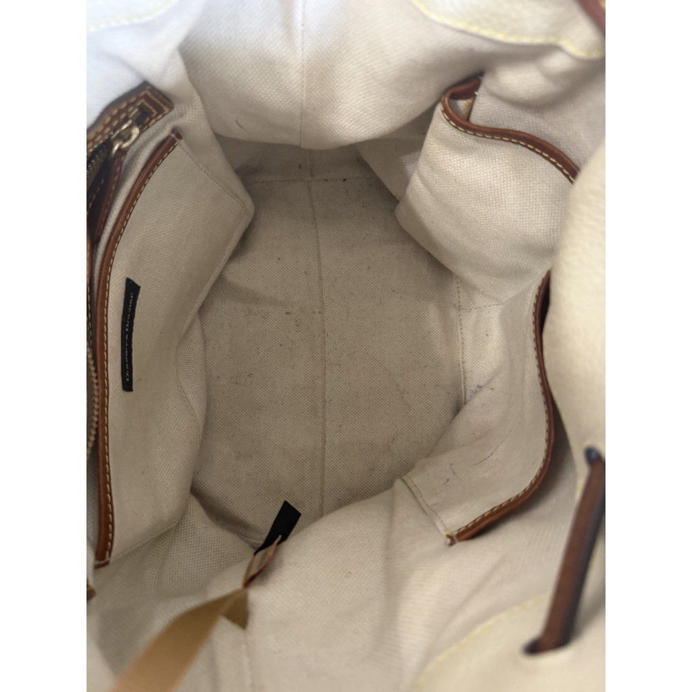 DOONEY & BOURKE Cream Pebbled Leather Small Drawstring Bucket Bag Shoulder Bag - Picture 16 of 16